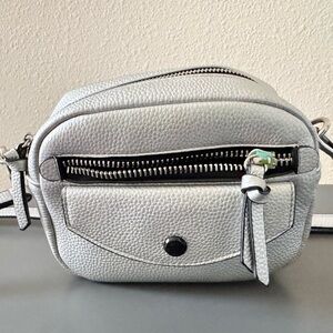 Stylish Gray Leather Crossbody Bag